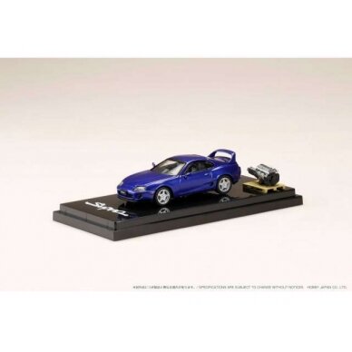 PRE-ORD3R Hobby Japan Modeliukas Toyota Supra RZ (A80) with Engine Display Model, blue mica metallic