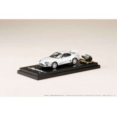 PRE-ORD3R Hobby Japan Modeliukas Toyota Supra RZ (A80) with Engine Display Model, silver metallic