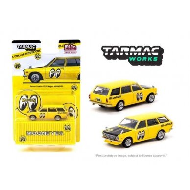 PRE-ORD3R Tarmac Works Modeliukas *Mooneyes* Datsun Bluebird 510 Wagon, yellow/black