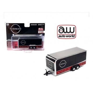 PRE-ORD3R Auto World Nissan car Trailer, black/red