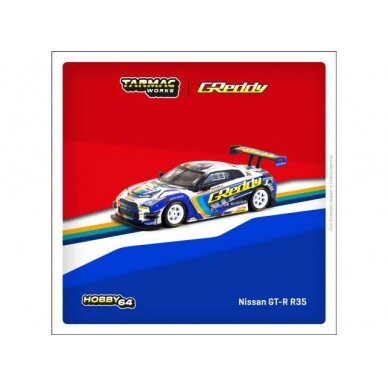 Tarmac Works Modeliukas Nissan GT-R R35 Trust e-Racing, blue/yellow/white