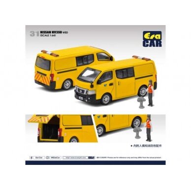 PRE-ORD3R Era Car Modeliukas Nissan NV350 *Water Supply Department* with figure, yellow