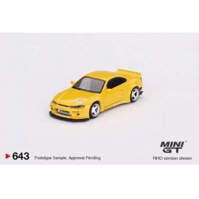 PRE-ORD3R Mini GT Nissan Silvia (S15) Rocket Bunny, bronze yellow