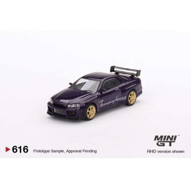 Mini GT Modeliukas Nissan Skyline GT-R R34 Tommykaira R-z, midnight purple (yra Sandėlyje)