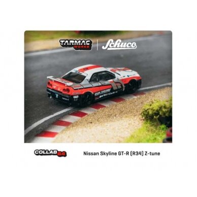 PRE-ORD3R Tarmac Works Modeliukas Nissan Skyline GT-R (R34) Z-tune, white/red/black