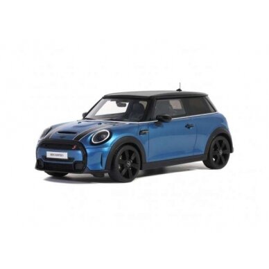 PRE-ORD3R OttO Miniatures Modeliukas 1/18 2021 Mini Cooper S *Resin series*, island blue with white stripes