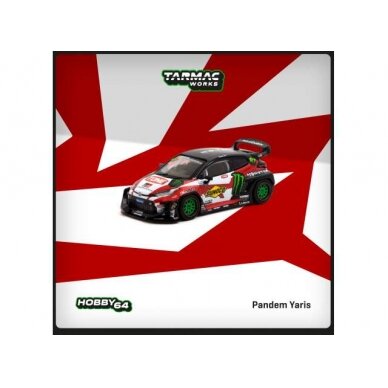 Tarmac Works Modeliukas Pandem Yaris #87 Drift, black/red