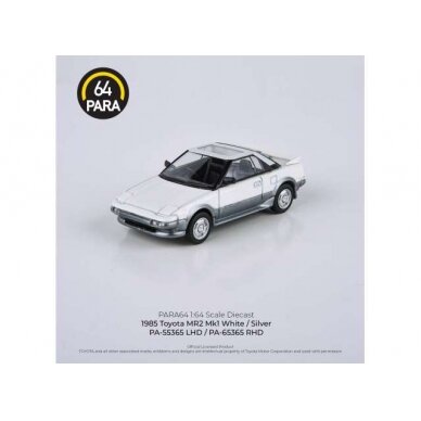 PRE-ORD3R Para64 Modeliukas 1/64 1985 Toyota MR2 MKI, silver (cars in a deluxe Acrylic window box)