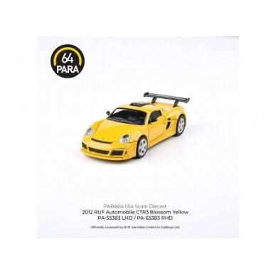 PRE-ORD3R Para64 Modeliukas 1/64 2012 RUF CTR3 Clubsport, yellow (cars in a deluxe Acrylic window box)