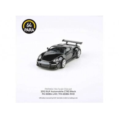 PRE-ORD3R Para64 Modeliukas 1/64 2012 RUF CTR3 Clubsport, black (cars in a deluxe Acrylic window box)