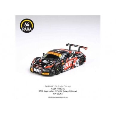 PRE-ORD3R Para64 Modeliukas 1/64 2018 Audi R8 LMS #24 Australian GT Bate/Daniel (cars in a deluxe Acrylic window box)