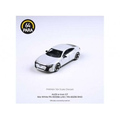 PRE-ORD3R Para64 Modeliukas 1/64 Audi E-Tron GT *Left Hand Drive*, ibis white (cars in a deluxe Acrylic window box)