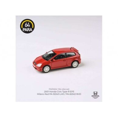 PRE-ORD3R Para64 2001 Honda Civic Type-R EP3, red left hand drive (cars in a deluxe Acrylic window box)