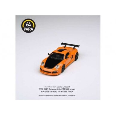 PRE-ORD3R Para64 2012 RUF CTR3 Clubsport, orange with black hood left hand drive (cars in a deluxe Acrylic window box)