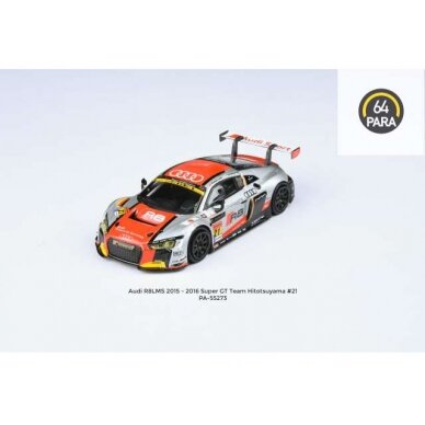 PRE-ORD3R Para64 Modeliukas 2015 Audi R8 LMS #21 2016 Super GT team Hitotsuyama (cars in a deluxe Acrylic window box)