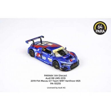 PRE-ORD3R Para64 Modeliukas 2019 Audi R8 LMS EVO #25 FIA Macau WRT van Thoor (cars in a deluxe Acrylic window box)