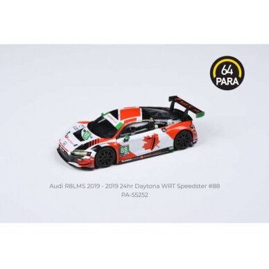 PRE-ORD3R Para64 2019 Audi R8 LMS EVO #88 Speedstar 24hr Daytona WRT, black/red/white (cars in a deluxe Acrylic window box)