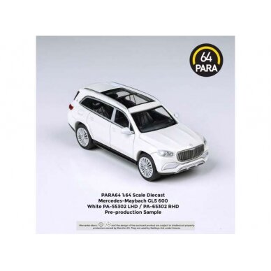 PRE-ORD3R Para64 2020 Mercedes Maybach GLS *Left Hand Drive*, white (cars in a deluxe Acrylic window box)