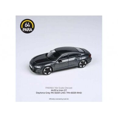 PRE-ORD3R Para64 Modeliukas Audi E-Tron GT *Left Hand Drive*, Daytona grey (cars in a deluxe Acrylic window box)