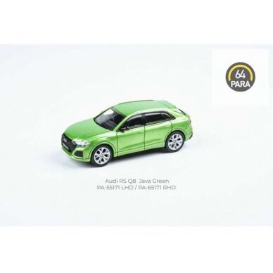 PRE-ORD3R Para64 Modeliukas Audi RS Q8 *Left Hand Drive*, java green (cars in a deluxe Acrylic window box)