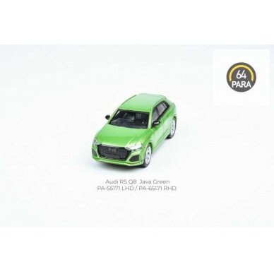 PRE-ORD3R Para64 Modeliukas Audi RS Q8 *Right Hand Drive*, java green (cars in a deluxe Acrylic window box)