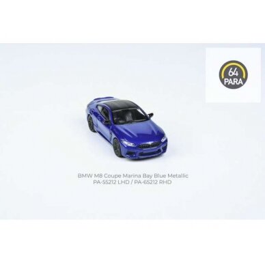 PRE-ORD3R Para64 Modeliukas BMW M8 Coupe *Right Hand Drive*, blue (cars in a deluxe Acrylic window box)