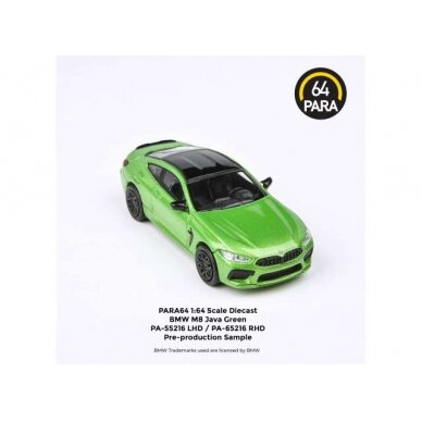 PRE-ORD3R Para64 BMW M8 Coupe *Right Hand Drive*, java green (cars in a deluxe Acrylic window box)