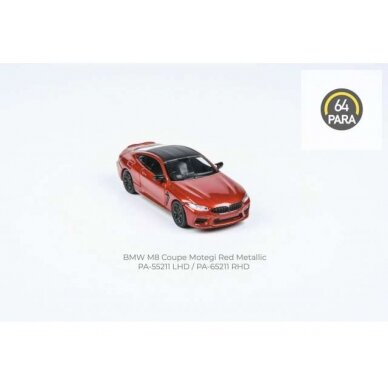 PRE-ORD3R Para64 Modeliukas BMW M8 Coupe *Right Hand Drive*, red (cars in a deluxe Acrylic window box)