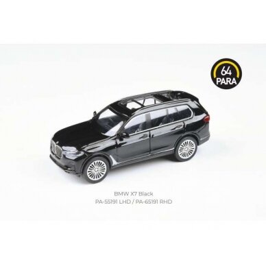 PRE-ORD3R Para64 BMW X7 *Left Hand Drive*, black (cars in a deluxe Acrylic window box)