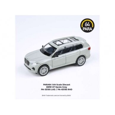 PRE-ORD3R Para64 BMW X7 *Left Hand Drive*, nardo grey (cars in a deluxe Acrylic window box)