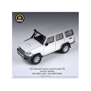 PRE-ORD3R Para64 Modeliukas Toyota Land Cruiser LC76 *Left Hand Drive*, french vanilla (cars in a deluxe Acrylic window box)