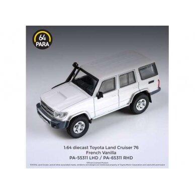 PRE-ORD3R Para64 Toyota Land Cruiser LC76 *Left Hand Drive*, french vanilla (cars in a deluxe Acrylic window box)