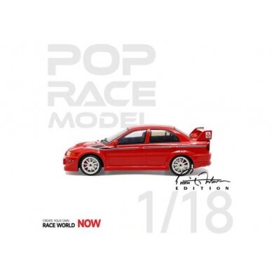 PRE-ORD3R Pop Race Modeliukas 1/18 Mitsubishi Evo 6.5 Evolution Tommi Makinen Edition Red