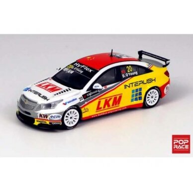 PRE-ORD3R Pop Race 1/64 2012 Chevrolet Cruze WTCC Macau #20 Darryl OÝoung (JP), white/red/yellow