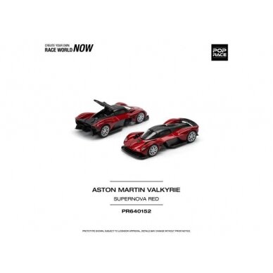 PRE-ORD3R Pop Race Modeliukas 1/64 Aston Martin Valkyrie, supernova red