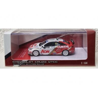 PRE-ORD3R Pop Race Modeliukas 1/64 Chevrolet Cruze WTCC #12 Macau Livery Yvan Muller 2013, white/red