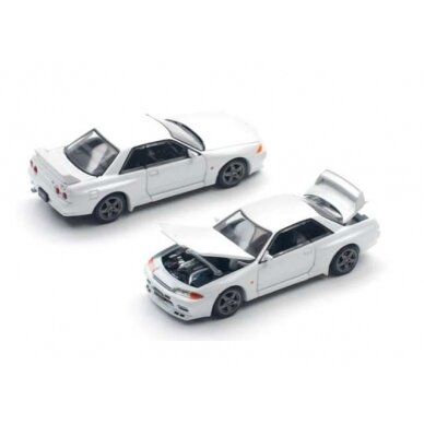 PRE-ORD3R Pop Race Modeliukas 1/64 Nissan Skyline GT-R R32, crystal white