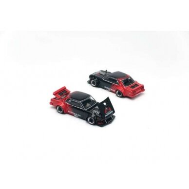 PRE-ORD3R Pop Race Modeliukas 1/64 Nissan Skyline GT-R V8 Drift *Hakosuka* Advan, red/black