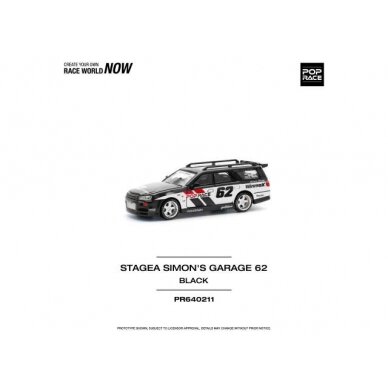 PRE-ORD3R Pop Race Modeliukas 1/64 Nissan Stagea Simon`s Garage #62, black