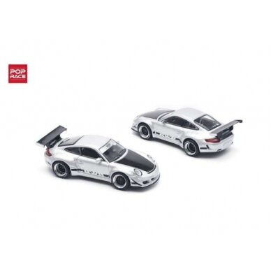 PRE-ORD3R Pop Race Modeliukas 1/64 Porsche RWB 997, silver