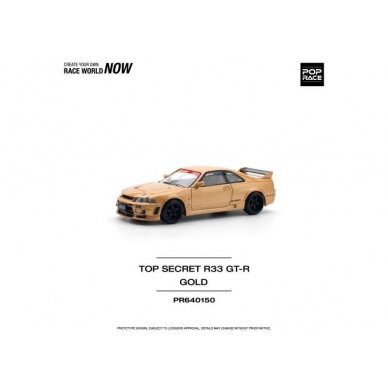 PRE-ORD3R Pop Race 1/64 Top Secret R33 GT-R, gold