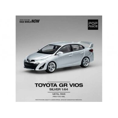 PRE-ORD3R Pop Race Modeliukas 1/64 Toyota GR VIOS, silver