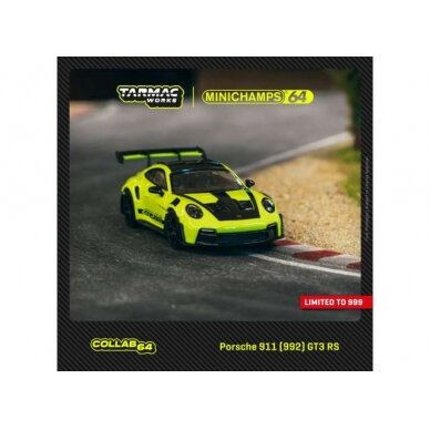 Tarmac Works Modeliukas Porsche 911 (992) GT3 RS, acid green