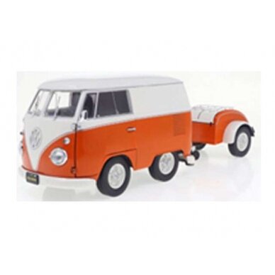 PRE-ORD3R Solido 1/18 1950 Volkswagen T1 Kool Kombi with trailer, orange