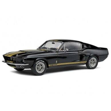 PRE-ORD3R Solido Modeliukas 1/18 1967 Shelby Mustang GT500, black with gold stripes