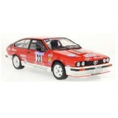 PRE-ORD3R Solido Modeliukas 1/18 1985 Alfa Romeo GTV6 #23 Y.Loubet/J.B.Vieu Tour De Corse, red/white