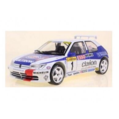 PRE-ORD3R Solido Modeliukas 1/18 1996 Peugeot 306 Maxi #1 P.Delecour/M.Sauvage, Monte Carlo, white/blue