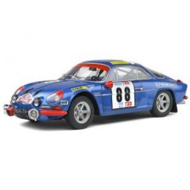 PRE-ORD3R Solido Modeliukas 1969 Renault Alpine A110 1600S #88 Nicolas/Todt Rally du Por, blue