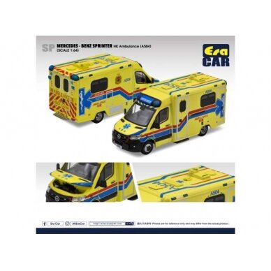 PRE-ORD3R Era Car Modeliukas SP Mercedes Benz Sprinter HK Ambulance (A504), yellow/blue