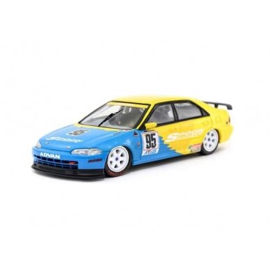 PRE-ORD3R Tarmac Modeliukas 1/43 Honda Civic EG9 Macau GP #95 *Spoon*, yellow/blue